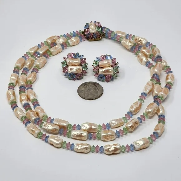 VINTAGE VENDOME NECKLACE AND EARRINGS - Picture 2 of 5